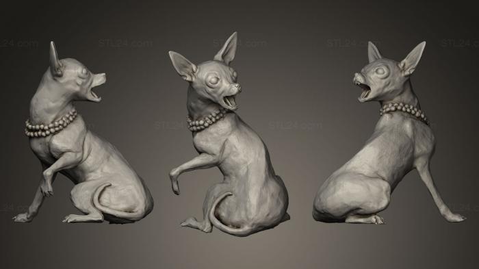 Статуэтки животных (Чихуахуа, STKJ_0021) 3D модель для ЧПУ станка